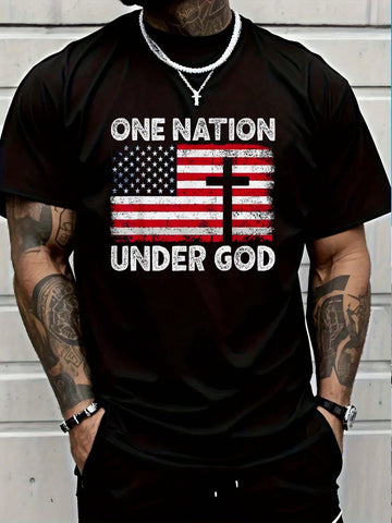 Show your patriotic spirit with this playful "Celebrate Freedom: One Nation Under God" graphic tee. Designed for both men and women, it combines comfort with a bold statement, perfect for honoring your love of country in style. Whether at a barbecue or a parade, this shirt keeps the celebration lively and fun.