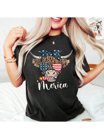 Show your patriotic spirit with a fun twist wearing our Highland Cow T-Shirt! Featuring a charming highland cow decked out in red, white, and blue, this tee adds a playful touch to your Independence Day celebrations. Comfortable and eye-catching, it’s perfect for BBQs, parades, or just relaxing with friends while showing off your festive pride.