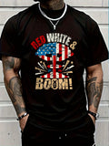 Show your patriotic spirit in style with our Cotton Patriotic Red, White, and Boom Flag T-Shirt for Men. Crafted from soft, breathable cotton, this tee keeps you comfortable while you celebrate. Featuring a bold, festive design, it’s perfect for fireworks, barbecues, and all your Independence Day fun. Let your outfit do the talking and add a pop of red, white, and boom to your holiday wardrobe!