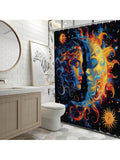 Add a touch of whimsy and fantasy to your bathroom with the Celestial Dreams Boho Shower Curtain. Featuring a dreamy design of sun, moon, and stars, this curtain will transport you to a magical world. Perfect for the free-spirited and imaginative at heart. (No boring showers here!)