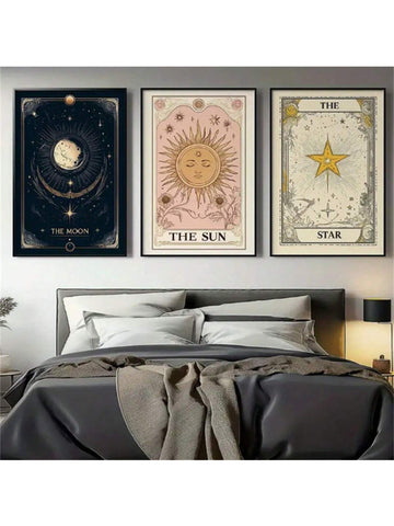 Add a touch of magic to your space with our Celestial Tarot Canvas Art Set! Featuring mystical sun, moon, and stars, this wall decor will transform any room into a dreamy oasis. Perfect for those enchanted by the unknown, this set is sure to spark the imagination. (No fortune-telling abilities included!)