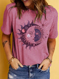 Upgrade your summer wardrobe with our Celestial Vibes graphic t-shirt. Featuring a sun and moon design, this stylish shirt will add a touch of celestial magic to any outfit. Made for women who want to stand out, this shirt combines fashion and comfort for the perfect summer look.