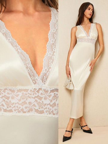 Dress to impress with our Champagne Elegance dress, featuring delicate French lace and a flattering v-neckline. Perfect for a timeless and stylish spring look, this midi dress is sure to turn heads. Elevate your wardrobe with our beautiful and elegant design. Cheers to spring fashion!