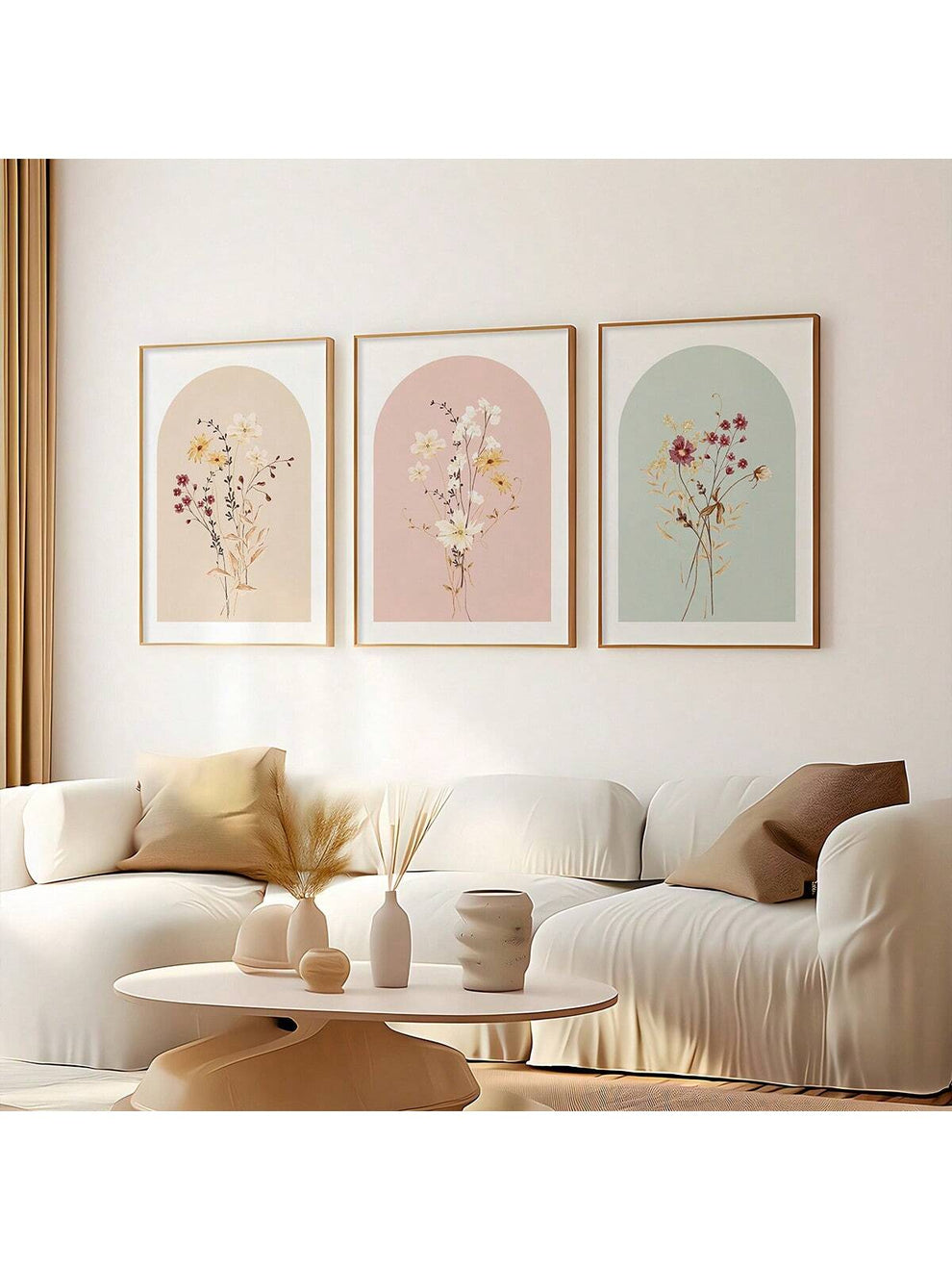 Charming 3-Piece Watercolor Wildflower Art Set - Minimalist Floral Wal ...