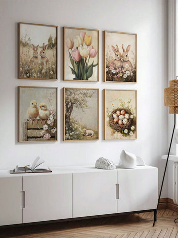 Spruce up your home this spring with our Charming 6-Piece Easter Bunny Farmhouse Prints! These adorable prints will add the perfect touch of whimsy to your decor. Evoke feelings of new beginnings and joy with this lovely set. Hop to it and add these to your collection today!