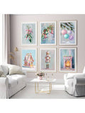 Bring festive cheer with this delightful 6-piece pastel Christmas wall art set. Each cute canvas print radiates cozy holiday vibes, adding a soft and charming touch to your decor. Perfect for creating a warm, whimsical atmosphere that brightens any room during the season.