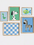 Bring playful charm to your boy's nursery or playroom with this delightful animal-themed canvas wall art. Featuring vibrant cartoon designs in multicolor hues, this piece adds warmth and personality to any space. Perfect for creating a welcoming environment that sparks imagination and joy. An ideal gift for baby showers, birthdays, or simply brightening up a child's room with whimsical style.