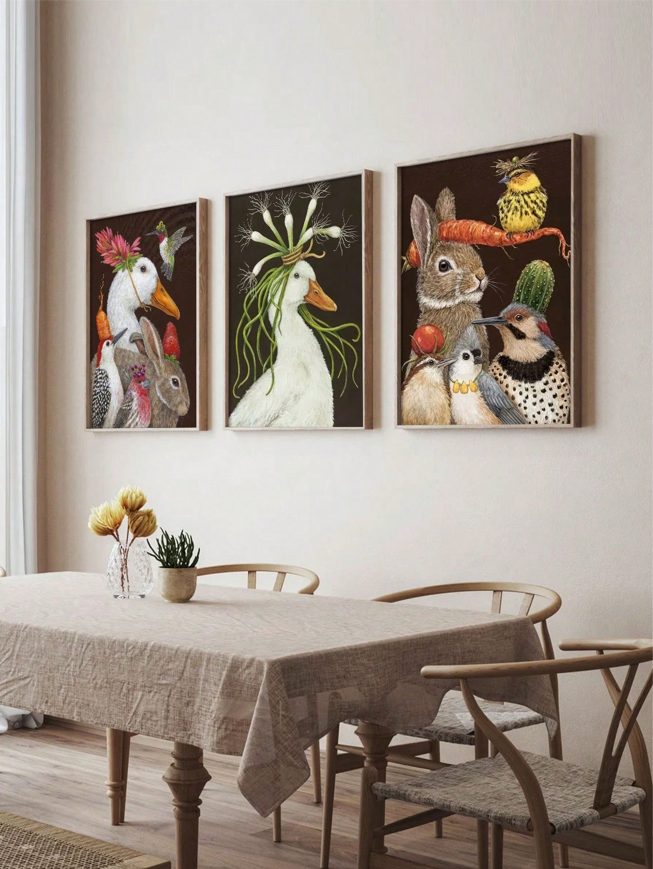 Unleash your wild side with our Charming Animal Art Set! Featuring 3 abstract canvas posters, this set is the perfect addition to modern home décor. Let these charming animals bring life to your walls and have your guests roaring with envy. (No pun intended.)