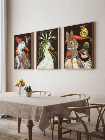 Unleash your wild side with our Charming Animal Art Set! Featuring 3 abstract canvas posters, this set is the perfect addition to modern home décor. Let these charming animals bring life to your walls and have your guests roaring with envy. (No pun intended.)