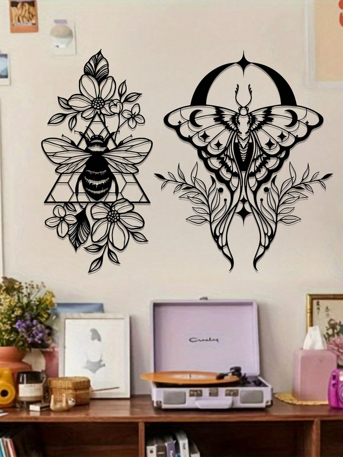 Bring nature's beauty indoors with this charming metal wall art featuring delicate bee and butterfly designs. Crafted from durable iron in vibrant multicolor finishes, this piece adds a whimsical touch to any space. Perfect for living rooms, gardens, bedrooms, or seasonal displays, it requires no installation hassles or power supply. An affordable way to elevate your home décor with timeless appeal and natural-inspired elegance.
