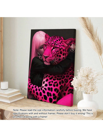 Add a splash of whimsy to any space with this charming black canvas print featuring a girl hugging a vibrant pink and purple panther. Perfect for brightening up your home or office, this playful artwork brings warmth and creativity to your walls while sparking joy and imagination. Its bold colors and unique design make it a delightful conversation starter that lifts the mood wherever it's displayed.