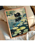 Whiskers meet zen in this delightful poster featuring an adorable black cat lounging among serene lotus leaves. Perfect for feline enthusiasts and anyone seeking a touch of whimsy in their space, this charming artwork blends playful cat personality with peaceful botanical vibes. Whether you're decorating a cozy corner, gifting a fellow cat lover, or adding personality to your walls, this poster brings instant charm and conversation-starting appeal. A purrfect way to celebrate your love for cats while embrac
