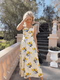 Brighten your summer wardrobe with this delightful bohemian maxi dress, featuring a cheerful lemon print that brings instant joy to any occasion. The charming square neckline offers a flattering, modern silhouette, while the playful ruffle hem adds a whimsical touch that dances with every step. Perfect for beach days, garden parties, or casual adventures, this dress combines comfort with effortless style. The flowing fabric keeps you cool and breezy, making it an ideal choice for warm-weather dressing. Embr