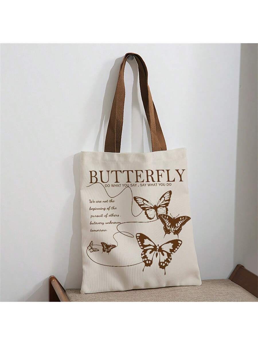 Carry your essentials in style with this charming butterfly print shoulder bag. Featuring a double-sided design, this spacious tote transitions seamlessly from beach days to everyday errands. The durable construction and comfortable shoulder straps make it perfect for travel, shopping, or casual outings. Eco-friendly and reusable, it's a practical choice for the environmentally conscious shopper who refuses to compromise on style.