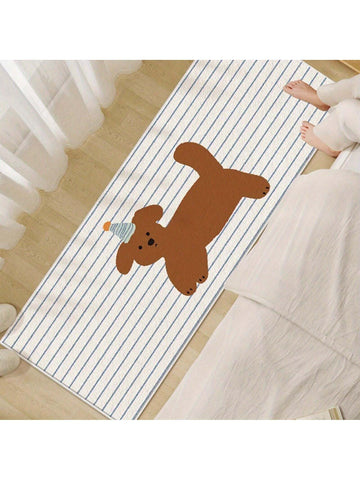 Add a splash of fun to your bathroom with this Charming Cartoon Dog Bath Mat! Its soft, plush surface quickly absorbs water, keeping your floors dry and cozy. The non-slip backing ensures safety, while the playful dog design brightens up your home decor. Easy to clean and machine washable, this mat combines practicality with a touch of whimsy for your everyday routine.