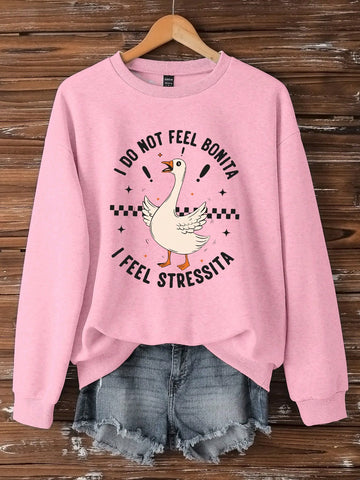 Introducing our Charming Cartoon Duck Graphic Sweatshirt, perfect for the cool autumn and winter season. Get cozy with its casual style and add a touch of charm with the adorable duck graphic. Stand out from the crowd with this unique and playful sweatshirt. Quack, quack!