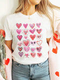 Add a touch of whimsy to your wardrobe with our Charming Cartoon Heart Print Round Neck Tee for Women! Made from soft and comfortable fabric, this tee features a playful cartoon heart print design that will make you stand out. Perfect for adding a fun and quirky element to any outfit!