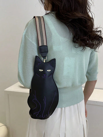 The Charming Cat-Shaped PU Crossbody Bag is the perfect accessory for cat lovers. Made from waterproof PU material, it is both stylish and practical. With its cat-shaped design, it adds a playful touch to any outfit. Stay organized and trendy with this must-have fashion item.