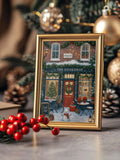 Transform your space into a cozy literary haven this holiday season with this charming Christmas bookshop printable wall art. Featuring a whimsical illustration of a festive bookstore brimming with holiday cheer, it's the perfect addition to any book lover's home. Simply download, print, and display to instantly elevate your seasonal decor. Whether you're decorating your own walls or searching for a thoughtful gift for that special reader in your life, this playful print captures the magic of holiday shoppi