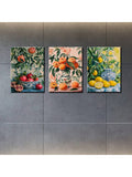 Brighten up your kitchen, dining room, or living space with this playful 3-piece canvas mural set featuring charming fresh fruits. Ready to hang, these vibrant artworks add a splash of color and a touch of whimsy to your walls, making every meal feel fresh and fun. Easy to install and designed to inspire, they transform any room into a lively and inviting space.