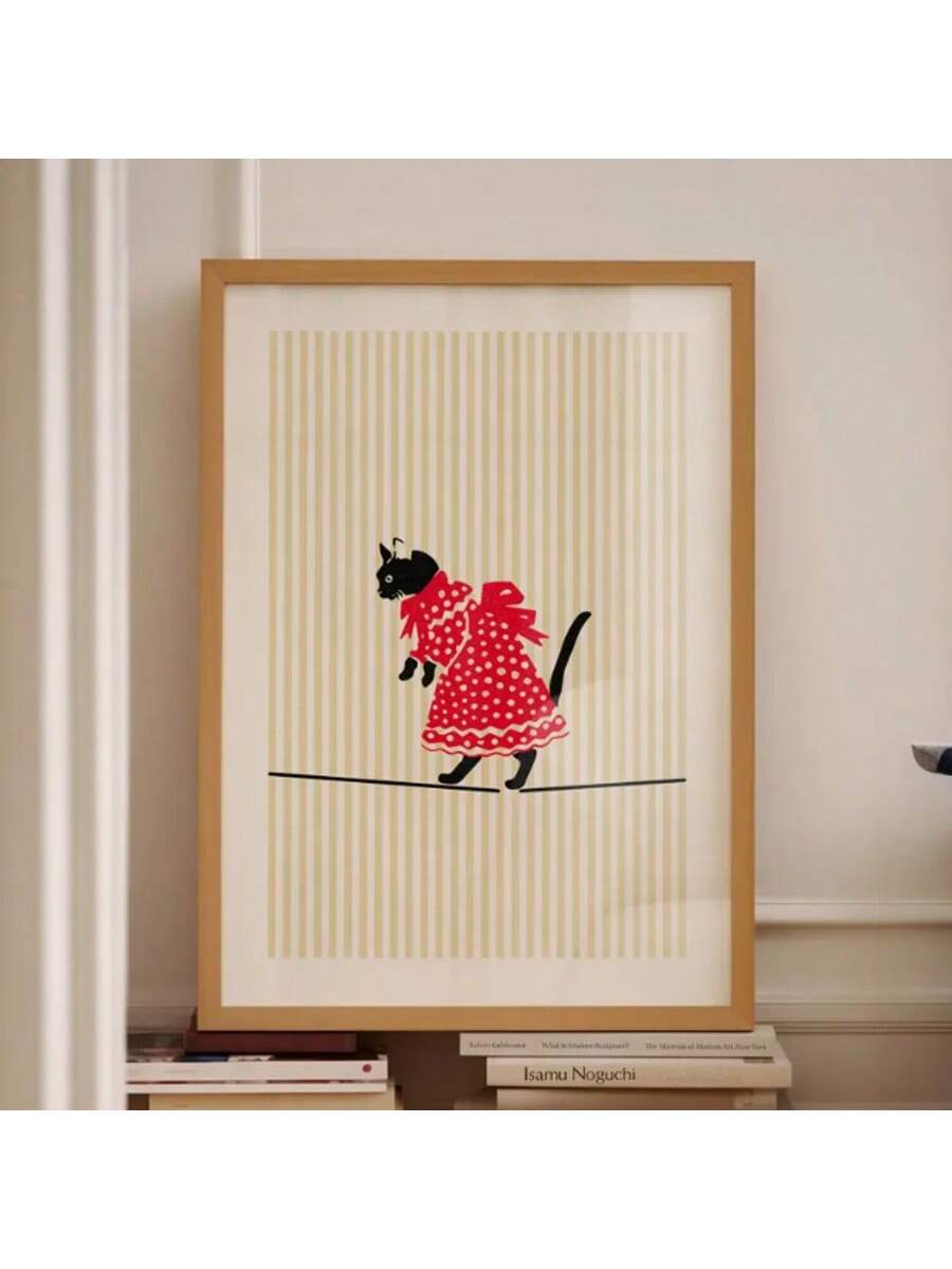 Add a charming touch to your modern home decor with this colorful and aesthetic French poster. Featuring a playful kitten, this canvas wall art will bring some quirkiness and character to any room. Perfect for cat lovers and those looking to add a unique touch to their living space!