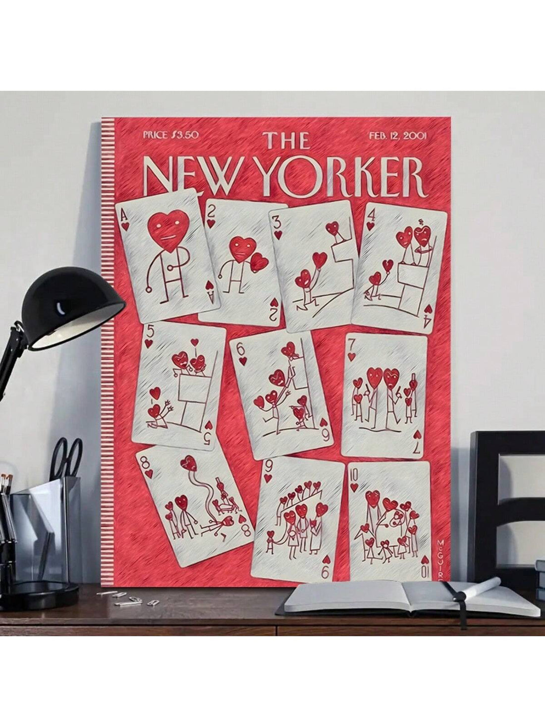 Get ready to impress your Valentine with this charming New Yorker-inspired hand-drawn playing cards poster! Featuring a unique and playful design, this poster is perfect for adding a touch of love and whimsy to any room. Give the gift of laughter and surprises with this perfect poster for Valentine's Day!