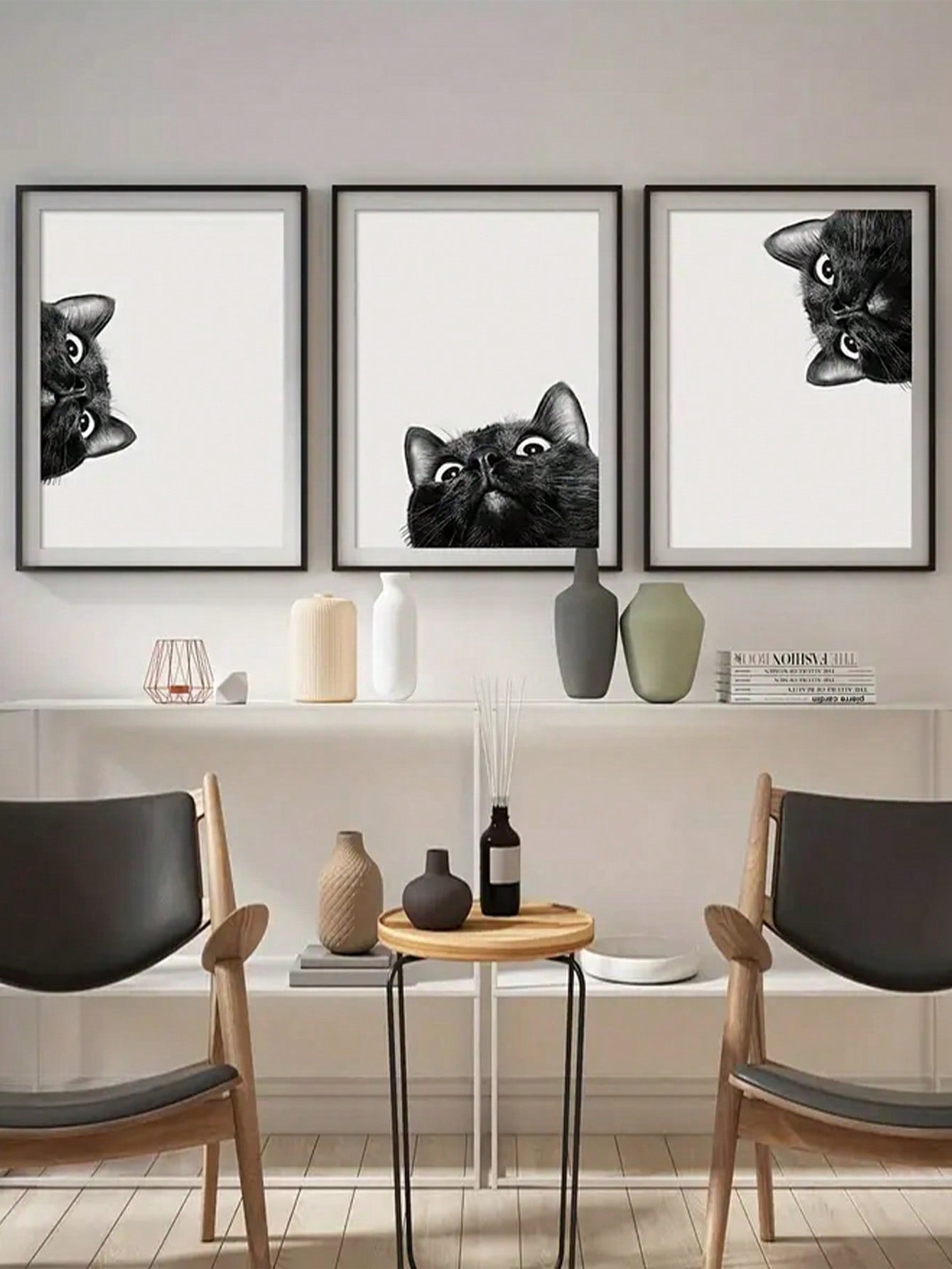 Add some purr-sonality to your home with our Charming Peeking Black Cat Canvas Art Set! These playful feline friends are the purr-fect addition to any farmhouse or home decor. Made with high-quality materials, these art pieces are as unique and quirky as you are. Meow!