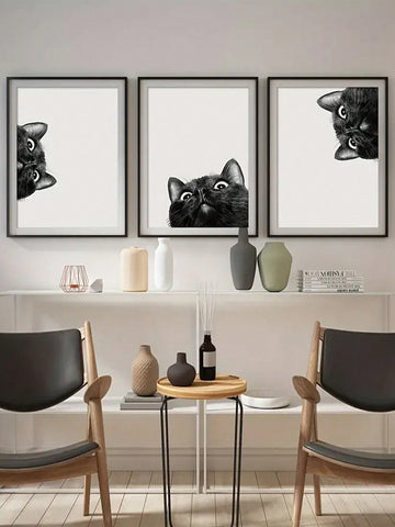 Add some purr-sonality to your home with our Charming Peeking Black Cat Canvas Art Set! These playful feline friends are the purr-fect addition to any farmhouse or home decor. Made with high-quality materials, these art pieces are as unique and quirky as you are. Meow!