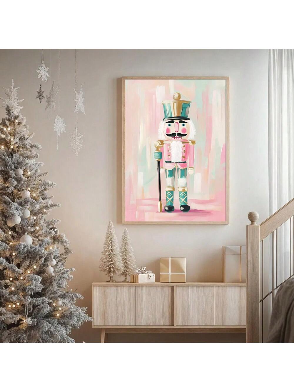 Bring holiday magic to your walls with this delightful pink nutcracker canvas print! Perfect for adding a whimsical touch to any room, this charming artwork captures the festive spirit with its cheerful design and soft color palette. Whether you're decorating your living room, bedroom, or entryway, this unframed canvas print offers easy styling flexibility to match your existing decor. It's the ideal way to spread seasonal cheer without the commitment of framing, letting you swap it out year after year or d