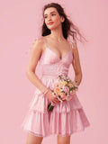 Get ready to slay in style with our Charming Pink Princess Lace Patchwork Dress! Perfect for graduating parties, this dress exudes elegance and charm with its intricate lace patchwork. Be the belle of the ball and stand out in this unique and flirty dress.