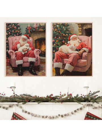 Transform your space into a festive wonderland with this delightful pink Santa canvas wall art set! Perfect for adding a modern, girly twist to your Christmas décor, these charming pieces blend holiday spirit with contemporary style. Whether you're decorating a dorm room, bedroom, or living space, this set brings warmth and whimsy to any wall. The soft pink palette creates a sophisticated yet playful aesthetic that stands out from traditional red-and-green holiday decorations. Ideal for those who love celeb