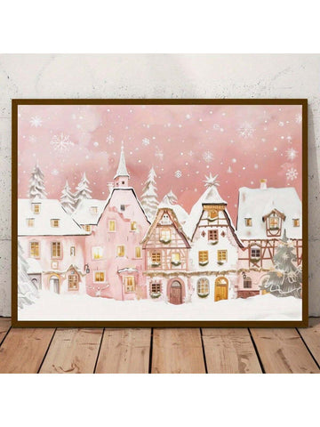 Transform your space into a cozy winter wonderland with this delightful pink Christmas village canvas art. Featuring charming snow-dusted cottages and festive details in soft, cheerful hues, it brings holiday magic to any room year-round. The playful palette adds warmth without overwhelming your décor, making it perfect for living rooms, bedrooms, or entryways. Ready to hang and instantly festive, this canvas captures the joy of the season in a whimsical way that'll have everyone smiling.
