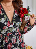 Get ready to charm your way into Spring and Valentine's Day with this beautiful plus size floral lace V-neck dress! With its ruffled hem and delicate lace details, you'll feel feminine and flirty wherever you go. Perfect for embracing your inner romantic and making a statement.
