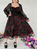 Get whimsical and romantic this Valentine's Day with our Charming Plus Size Princess Dress! With a beautiful floral print, sweetheart collar, and playful ruffle sleeves, this dress perfectly captures the essence of love and charm. Perfect for a romantic date night or a flirty soirée, this dress will make you feel like the belle of the ball.