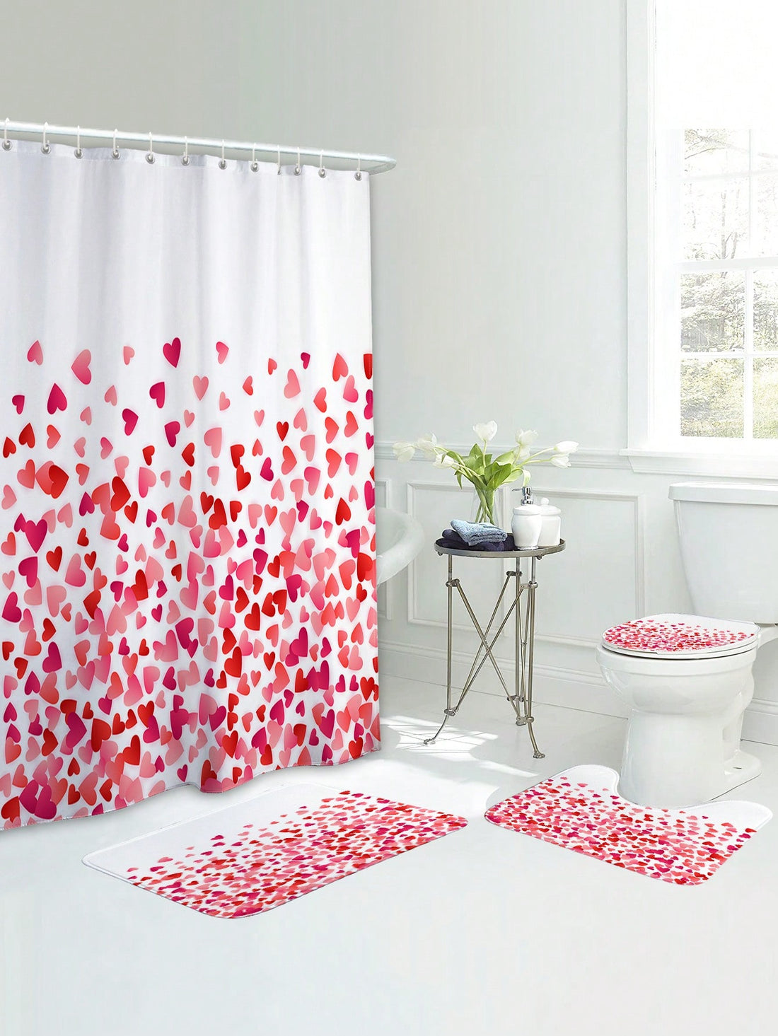 Sprinkle some love onto your bathroom floor with our Charming Red Heart Bathroom Mat. This soft and absorbent mat features a charming red heart design, adding a touch of love to your space. It's the perfect way to start and end your day with a smile.