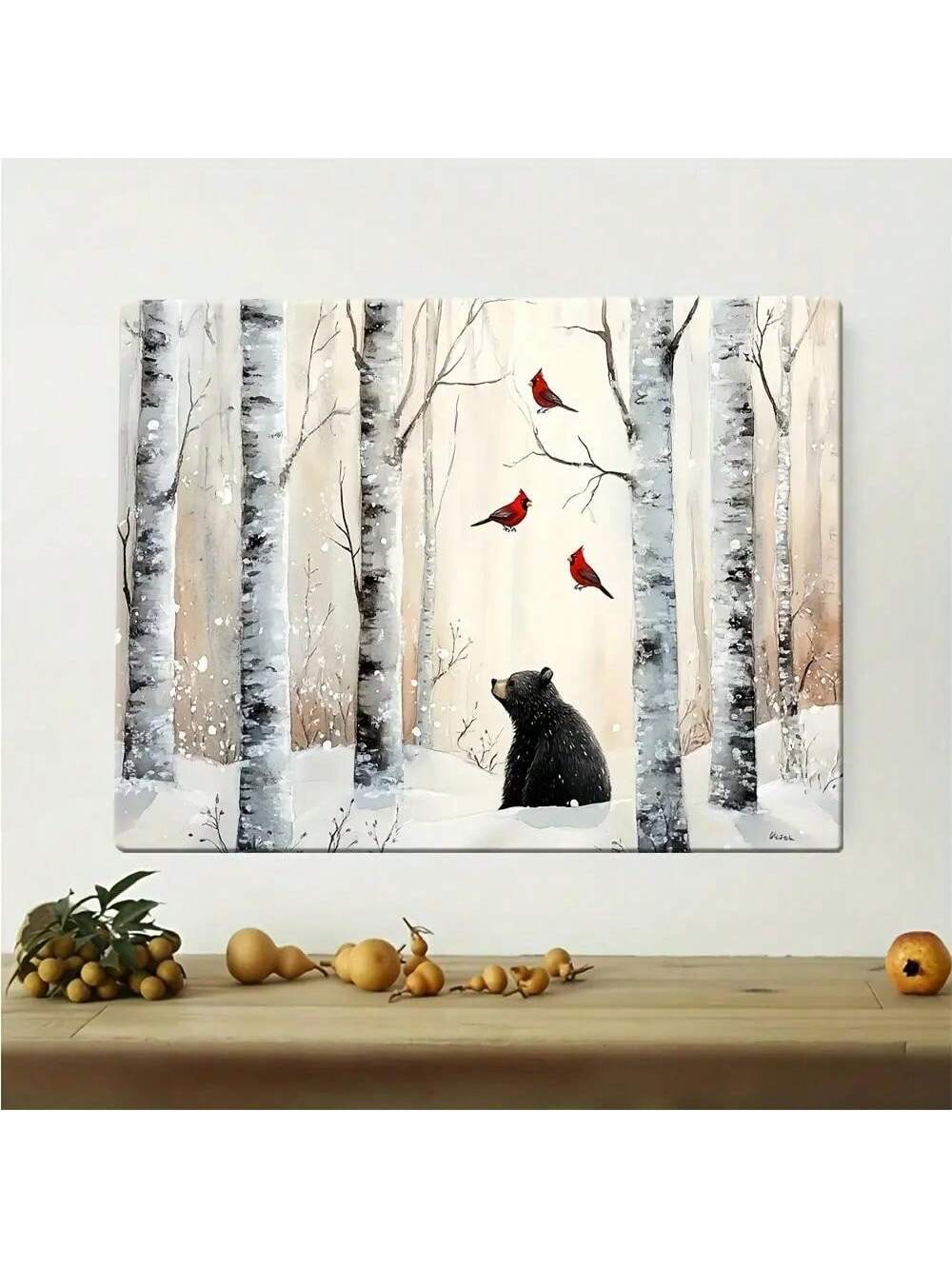 Bring a touch of winter magic into your space with this Charming Snowy Birch Forest Canvas Art. Featuring vibrant red cardinals perched among frosty birch trees, it’s a playful way to brighten up your living room, bedroom, or bathroom. The crisp snowy scene invites cozy vibes and a splash of color during chilly months, making your home feel warm and enchanted all season long.