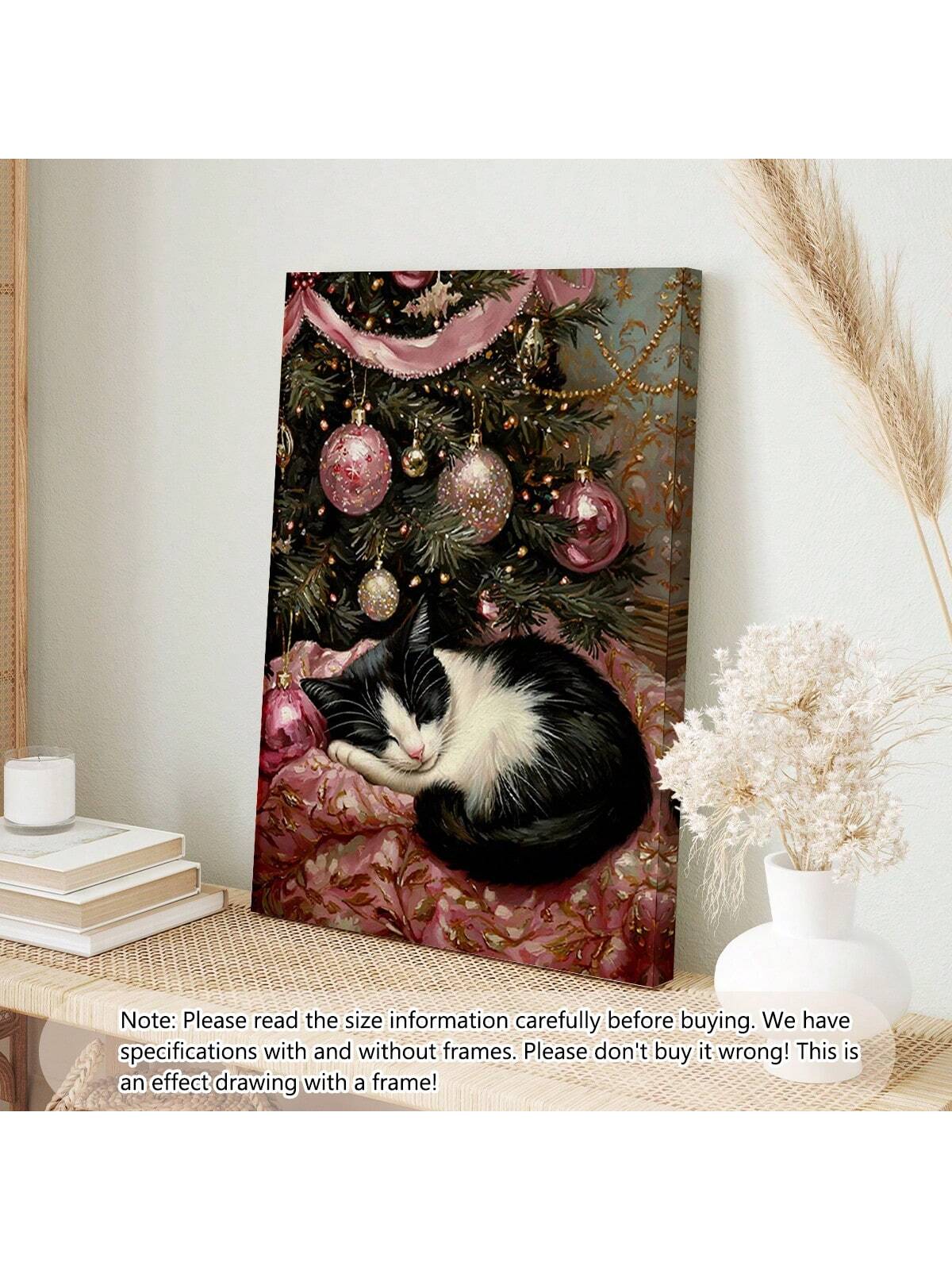 Bring festive cheer to your space with this Charming Tuxedo Cat Pink Christmas Canvas Poster. Featuring an adorable tuxedo cat in a cheerful pink holiday setting, this playful artwork adds warmth and whimsy to any wall. Perfect for cat lovers looking to celebrate the season with a touch of charm, this poster brightens your décor with joyful colors and cute feline flair. Ideal for creating a cozy, festive atmosphere that sparks smiles and holiday spirit.