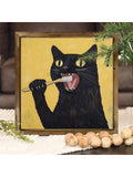 Bring a touch of whimsy to any space with this charming unframed black cat wall art. Perfect for cozy farmhouse kitchens, lively cafes, or quirky bathrooms, its rustic style adds character and a playful spirit. Easy to hang and style your way, this piece invites a delightful feline friend to brighten your walls and spark smiles every day.