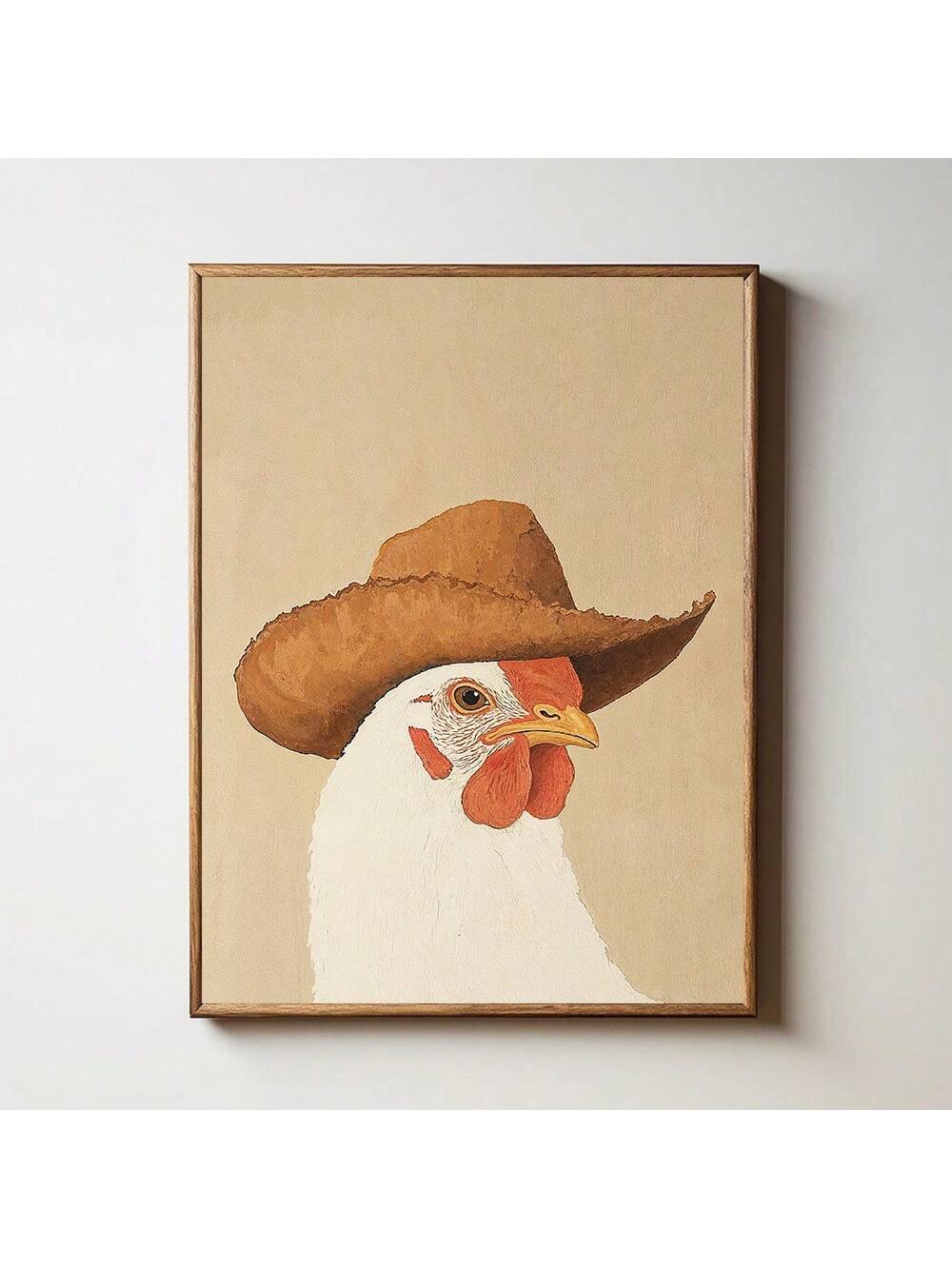 Bring a touch of rustic charm to your space with this Charming Vintage Chicken Cowgirl Canvas Print. Featuring a whimsical farmgirl and her feathered friend, this minimalist farmhouse art adds a playful vibe to any modern home. Perfect for kitchens, living rooms, or cozy nooks, it blends vintage nostalgia with fresh style for a unique decorative twist.