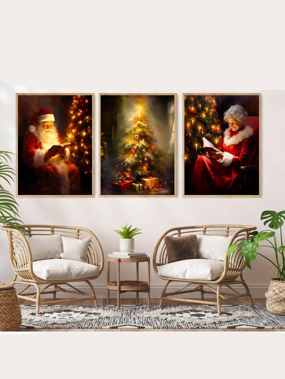 Capture the charm of Christmas with this Vintage Wall Art set. Featuring Santa and Mrs. Claus, this set will add a touch of nostalgia to your holiday decor. Made with high-quality materials, these charming pieces are sure to become a favorite for years to come.