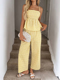 Escape to island vibes with this cheerful yellow ditsy floral two-piece set! Featuring a breezy crop top and matching shorts, this playful ensemble captures the carefree spirit of tropical getaways. The vibrant floral print brings sunshine to your wardrobe, while the comfortable fit keeps you cool and confident all day long. Whether you're lounging by the pool, exploring a beach town, or soaking up vacation memories, this set delivers effortless style with a fun, summery flair. Your next Hawaiian adventure 