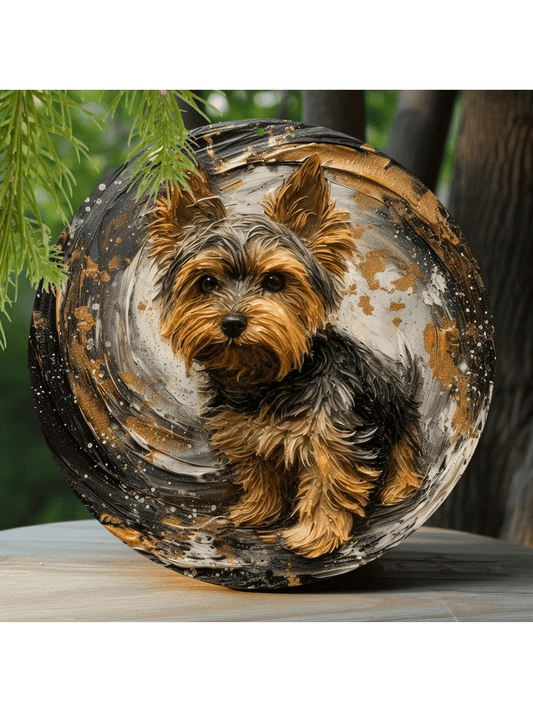 Add some charm to your dorm or gift someone with this resin art garland featuring an adorable Yorkshire Terrier. With pre-drilled holes, it's easy to hang and will bring a touch of cuteness to any space. Perfect for any dog lover.