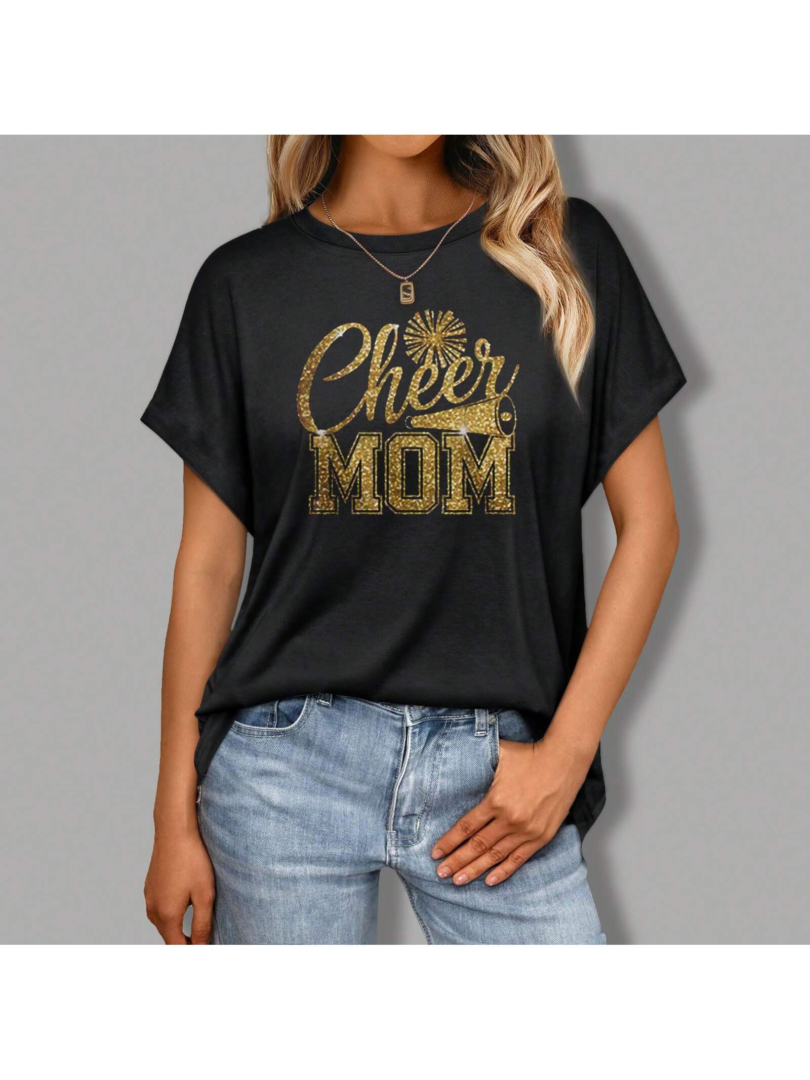 Show off your love for your cheer leading child with this stylish and comfortable cotton tee. Perfect for everyday wear and supporting your child at competitions. Go team!