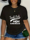 Celebrate your love for track and field and your mom with this cheerful graphic tee! Perfect for proud running moms, this tee is a great way to show off your support while staying stylish. Get one as a gift for yourself or for the mom in your life!