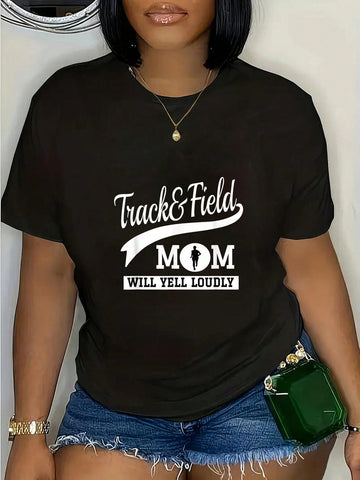 Celebrate your love for track and field and your mom with this cheerful graphic tee! Perfect for proud running moms, this tee is a great way to show off your support while staying stylish. Get one as a gift for yourself or for the mom in your life!