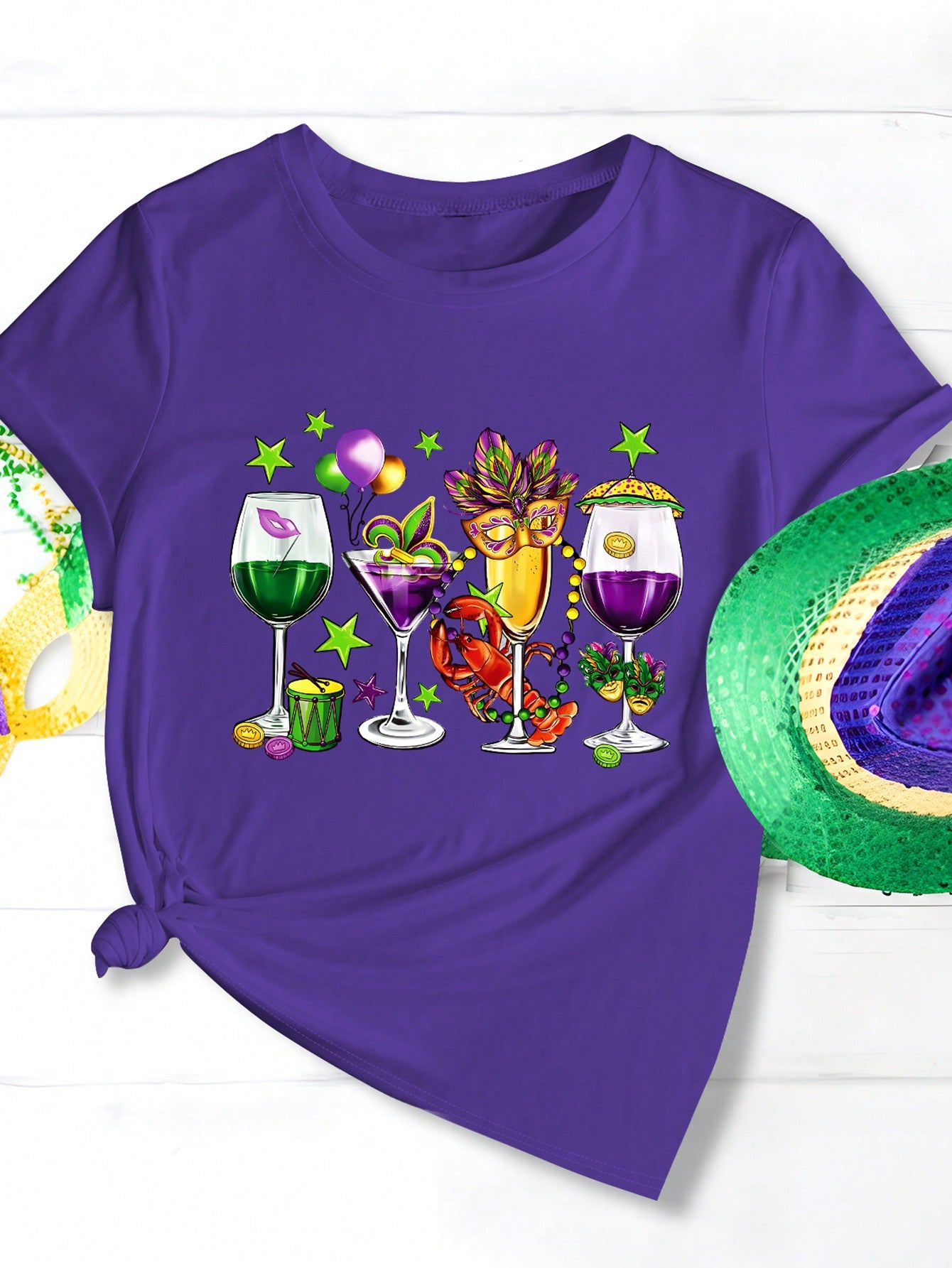 Sip on some style with our Cheers to Fun tee! This carnival-themed graphic tee features playful wine and cocktail prints perfect for any party. Stay stylish and have some fun with this quirky and comfy tee.