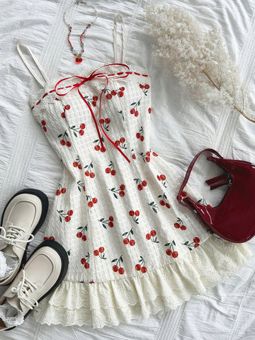 Discover the beauty of spring with our Cherry Blossom Delight dress. Made with delicate lace and ruffled accents, this vacation dress is perfect for a day out exploring. Embrace your femininity and feel effortlessly elegant in our Dreamara creation.