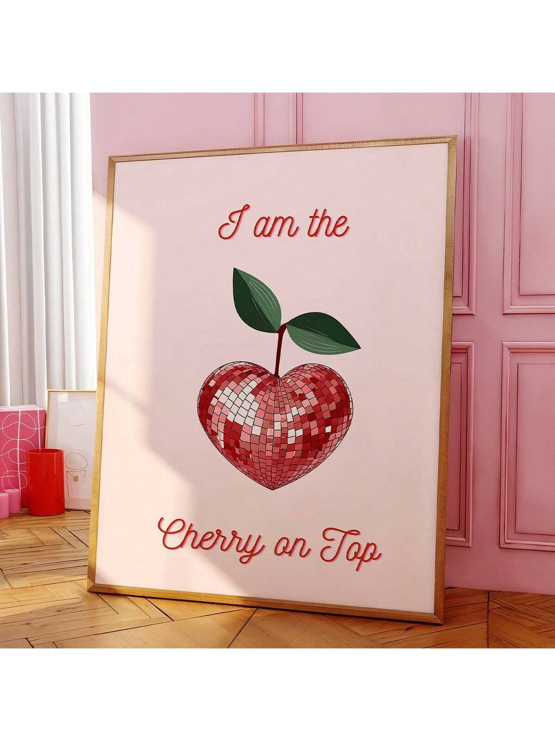 Add some funky and fun vibes to your home and kitchen decor with Cherry On Top's Disco Heart Wall Art! The perfect addition to any space, this canvas poster will bring a playful touch to your walls. Get ready to groove with this unique and quirky piece.