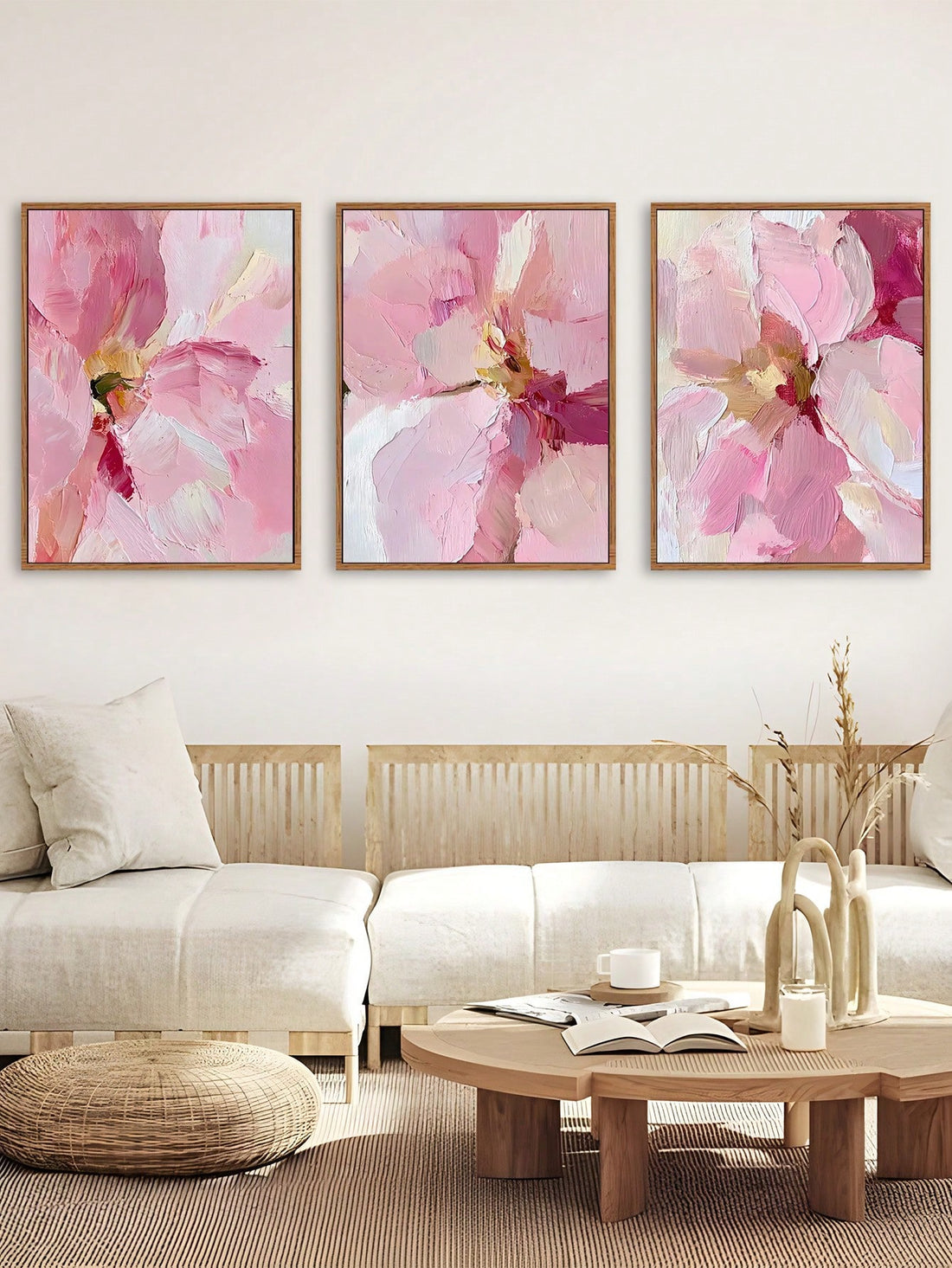 Transform your walls into a garden of elegance with this stunning 3-piece blush pink floral collection. Featuring soft, romantic peonies and hydrangeas in modern botanical style, these prints bring warmth and sophistication to any room. Perfect for creating a gallery wall in your bedroom, living room, or office, this set adds that Instagram-worthy touch without the fuss. Whether you're decorating your own sanctuary or searching for a thoughtful gift for the plant-lover in your life, these chic florals deliv