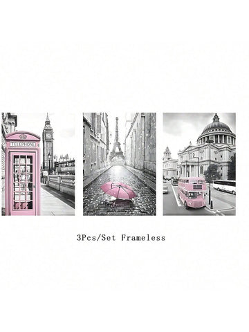 Add a dash of world travel charm to your space with this chic 3-piece canvas set featuring the Eiffel Tower, Big Ben, and St. Paul's Cathedral. Perfect for home or office, these modern art prints bring iconic architecture to life with stylish flair. Whether you're daydreaming of Parisian streets or London landmarks, this set invites a playful vibe that brightens any wall with global personality.